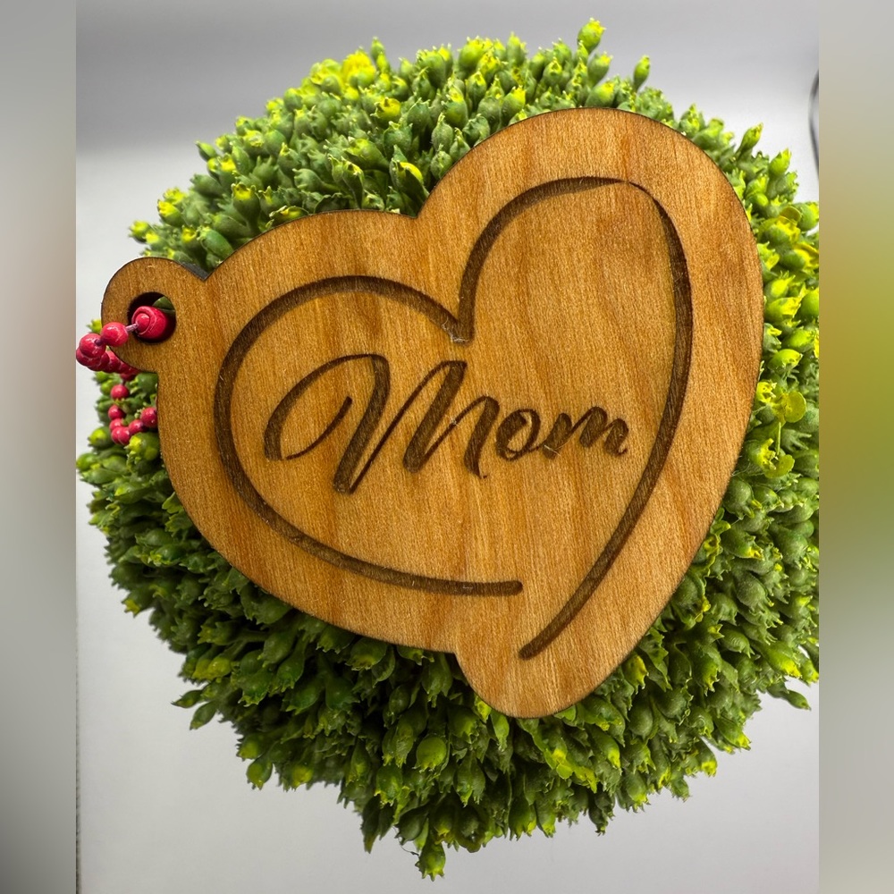 Wooden Mom Keychain
